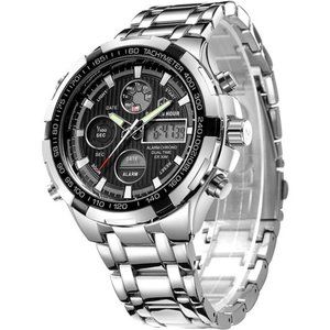 Luxury Stainless Steel Analog Digital Watches for Men Male Outdoor Sport